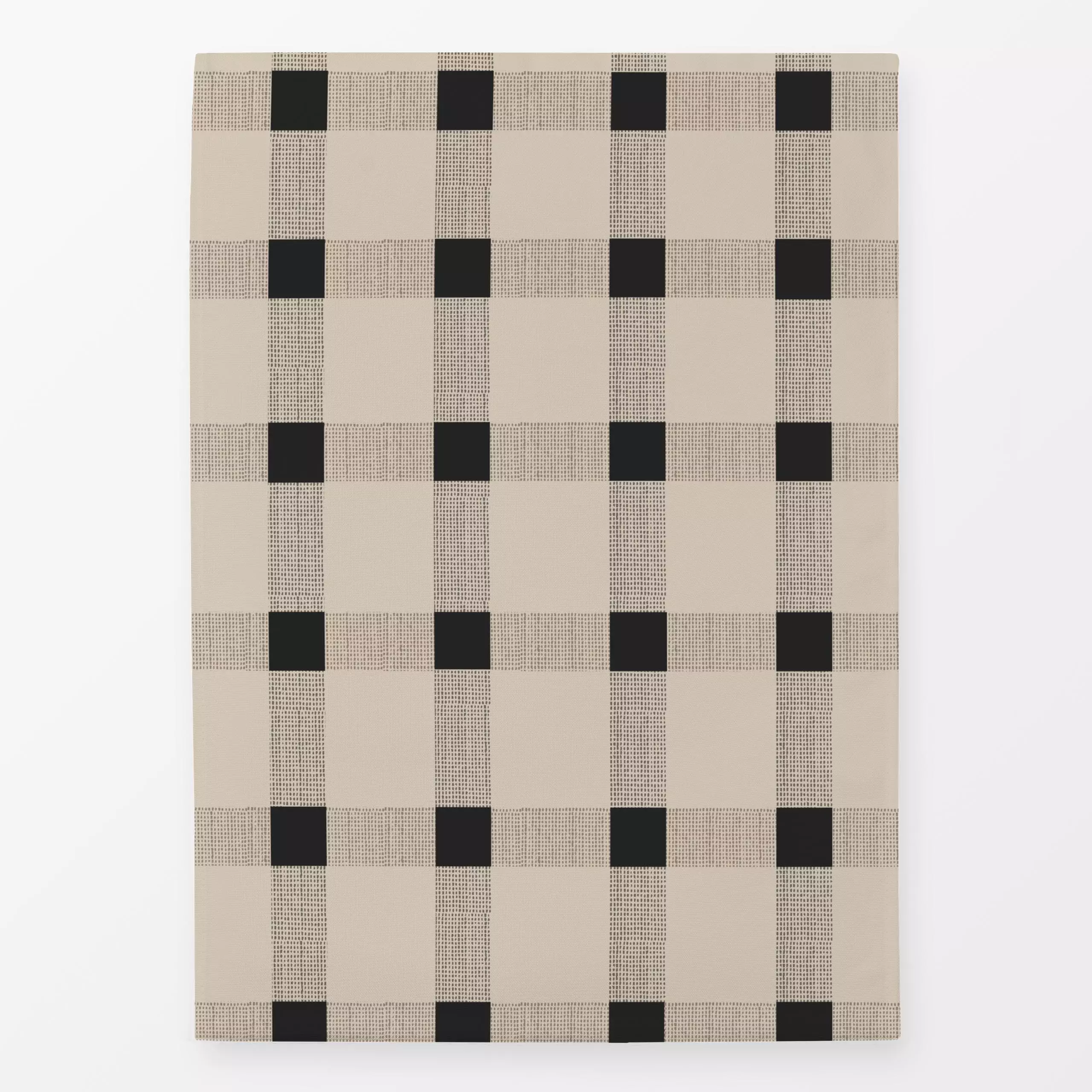 Geschirrtücher Karo beige-schwarz - Herbst, Symbole & Muster - von „Alisa Knöß"; boho, schwarz, beige, grid, Herbst, landhau...