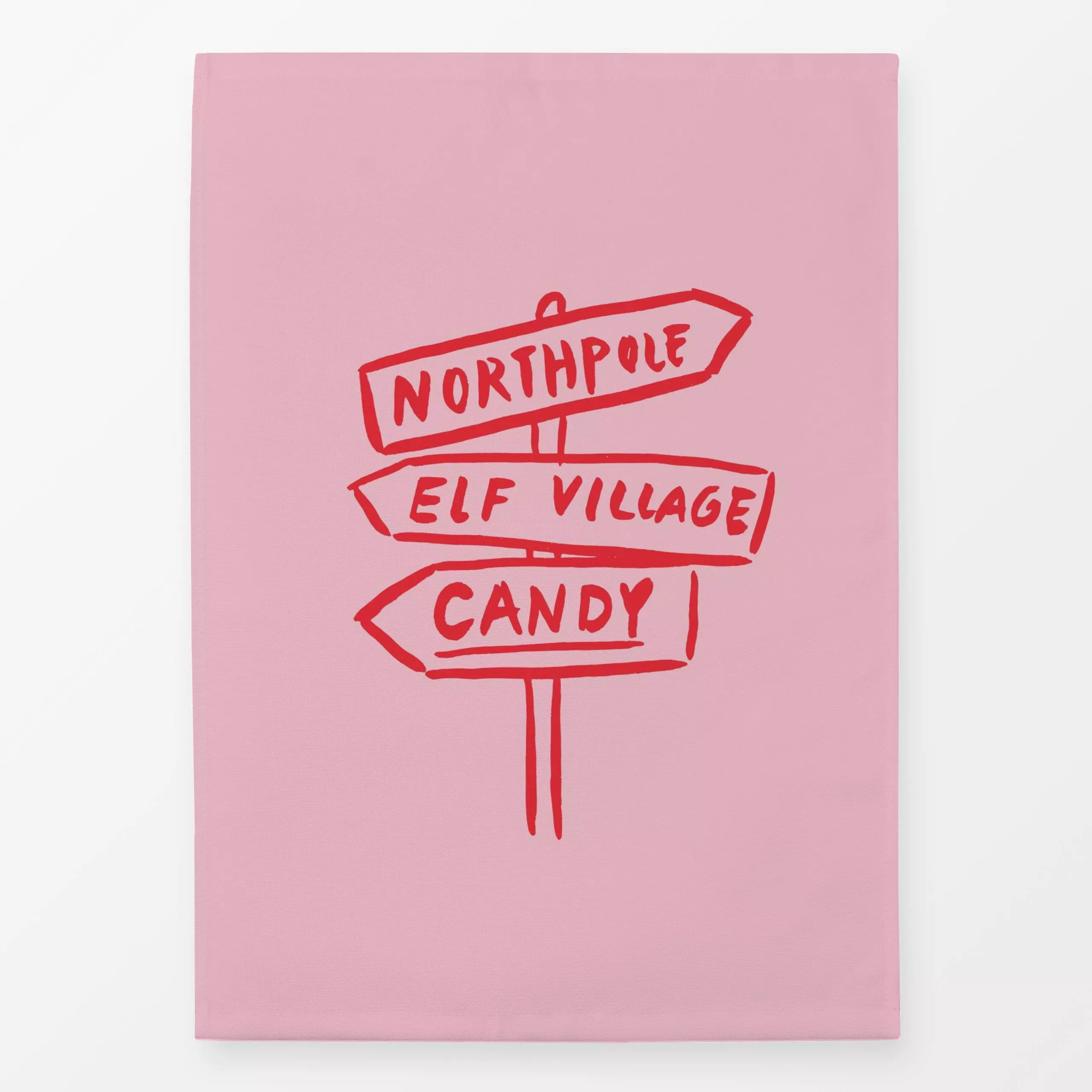 Geschirrtücher Northpole Rosa - Weihnachten, Anlässe - von „Kruth Design"; Weihnachten, Lustig, bunt, Geschenk, weihnachtlic...