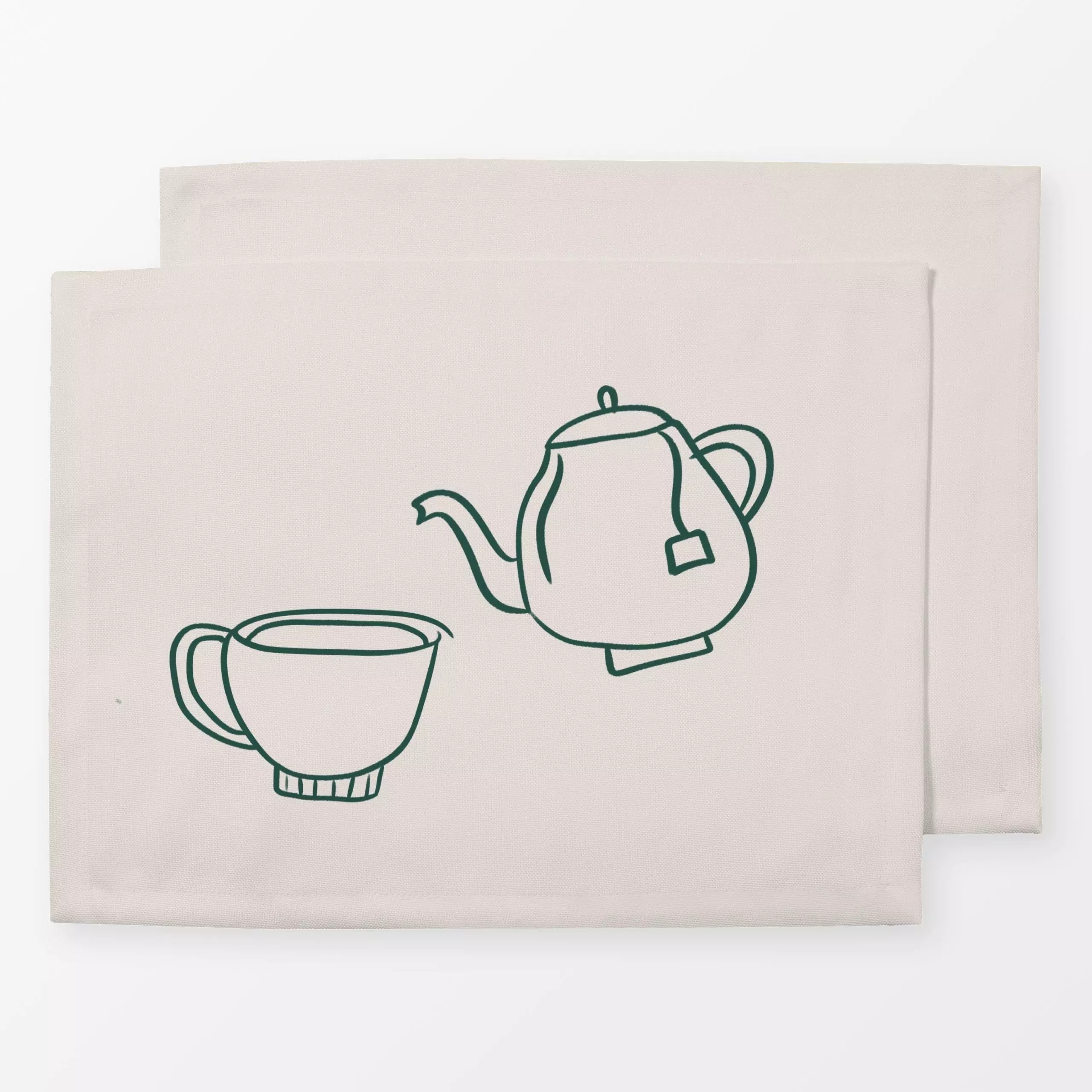 Tischset Weihnachtstee Dunkelgrün - Weihnachten, Küche, Essen & Trinken, Anlässe - von „textilwerk"; Illustration, skandinav...