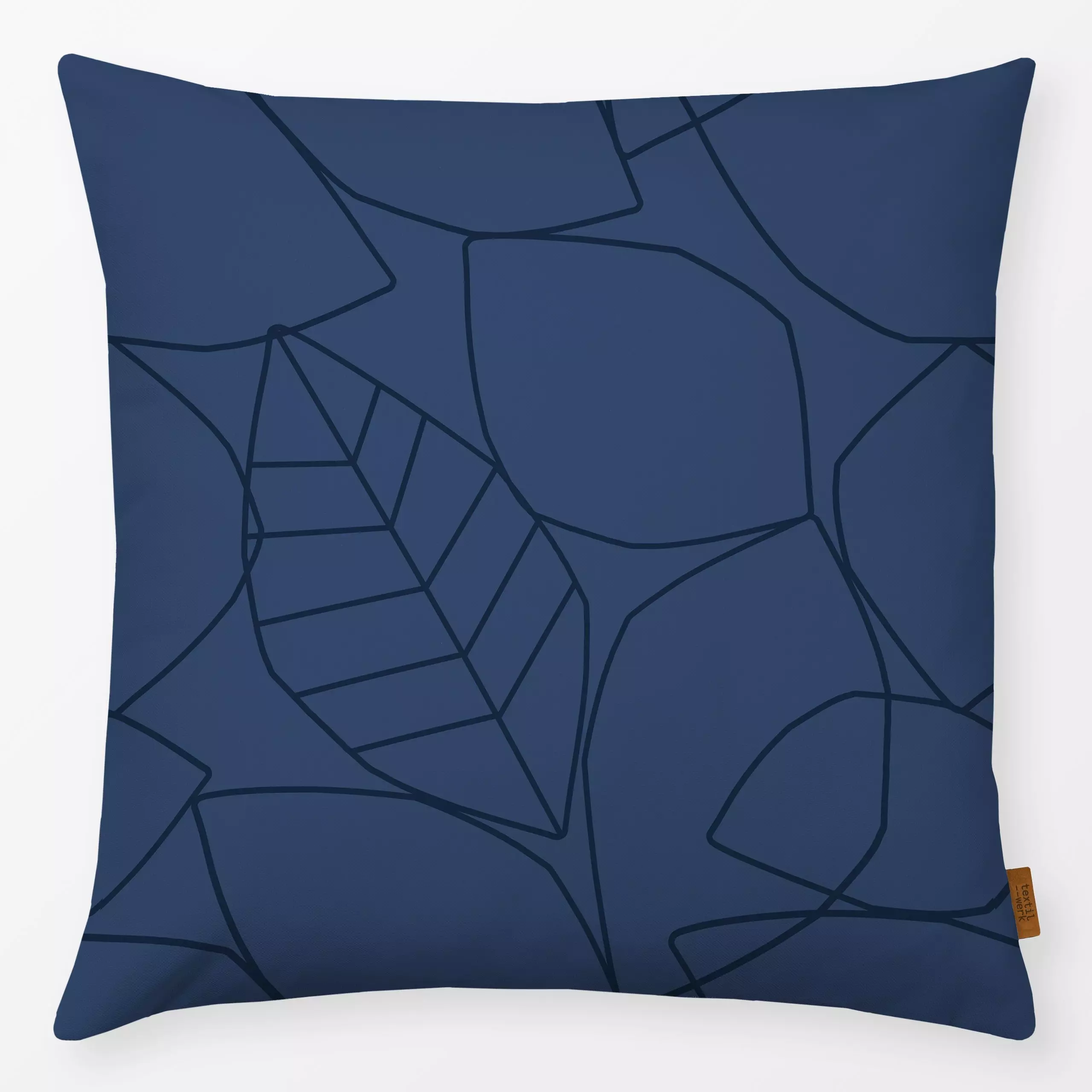 Kissen Abstract Leaves 3 - Herbst, Symbole & Muster - von „Mareike Böhmer"; minimal, Blatt, abstrakt, skandinavisch, Blätter...