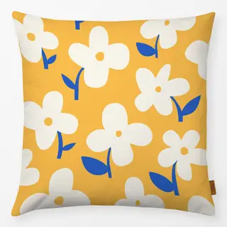 Kissen Blumen Muster abstrakt Gelb
