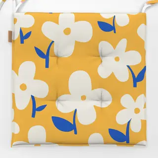 Sitzkissen Blumen Muster abstrakt Gelb