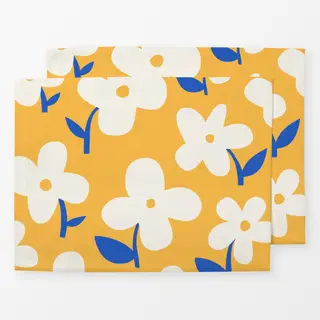 Tischset Blumen Muster abstrakt Gelb