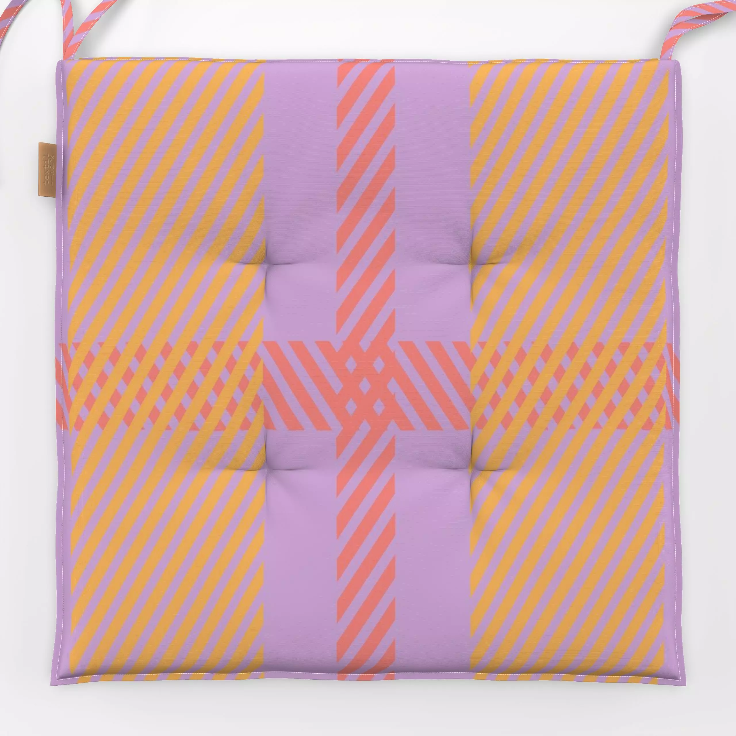 Sitzkissen Caro - Symbole & Muster - von „duundich"; boho, hippie, Muster, minimal, linie, Linien, Streifen, kleingemustert,...