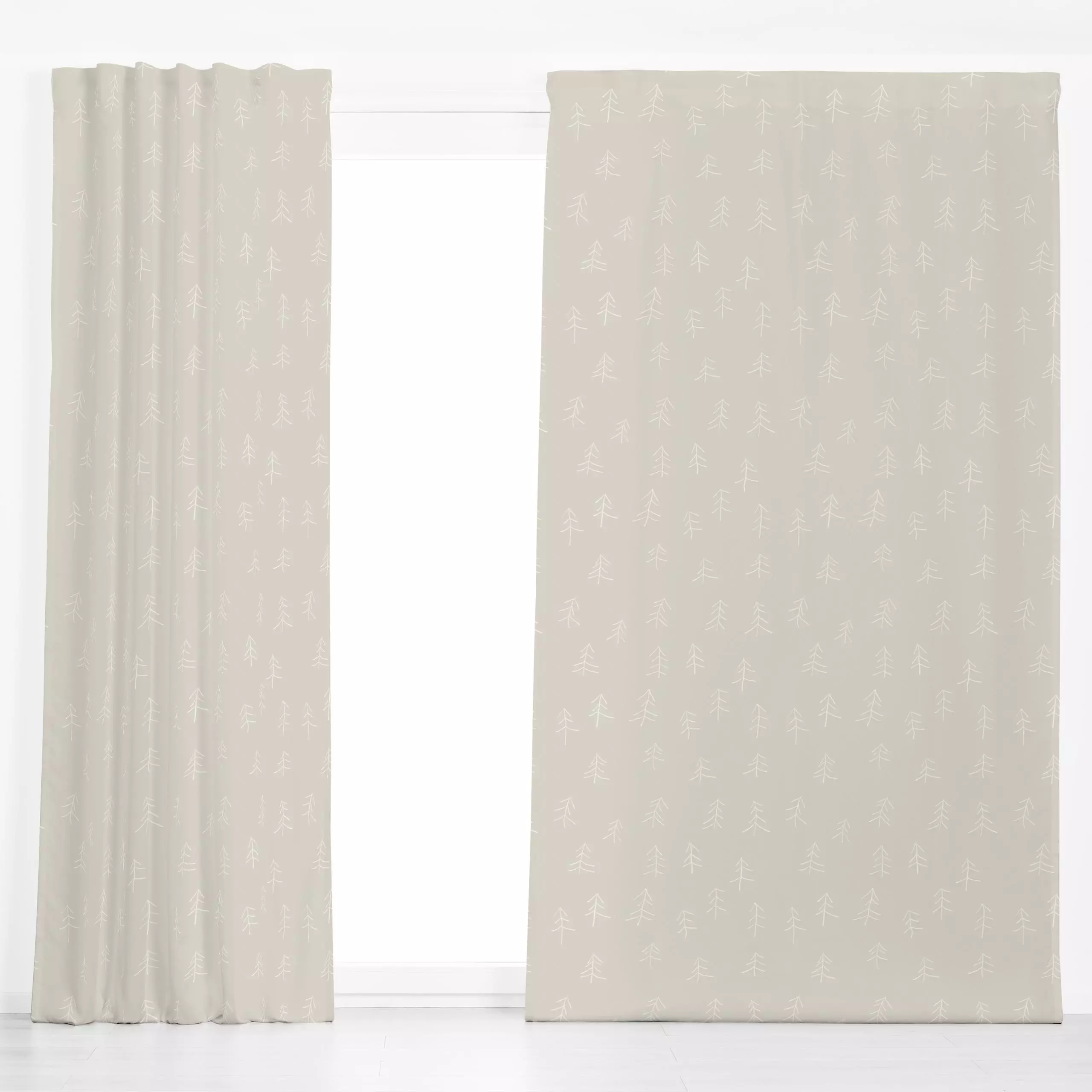 Dekovorhang Äste beige - Weihnachten, Winter - von „Jana Driver"; Tanne, Tannenbaum, Weihnachten, beige, Herbst, winterdeko