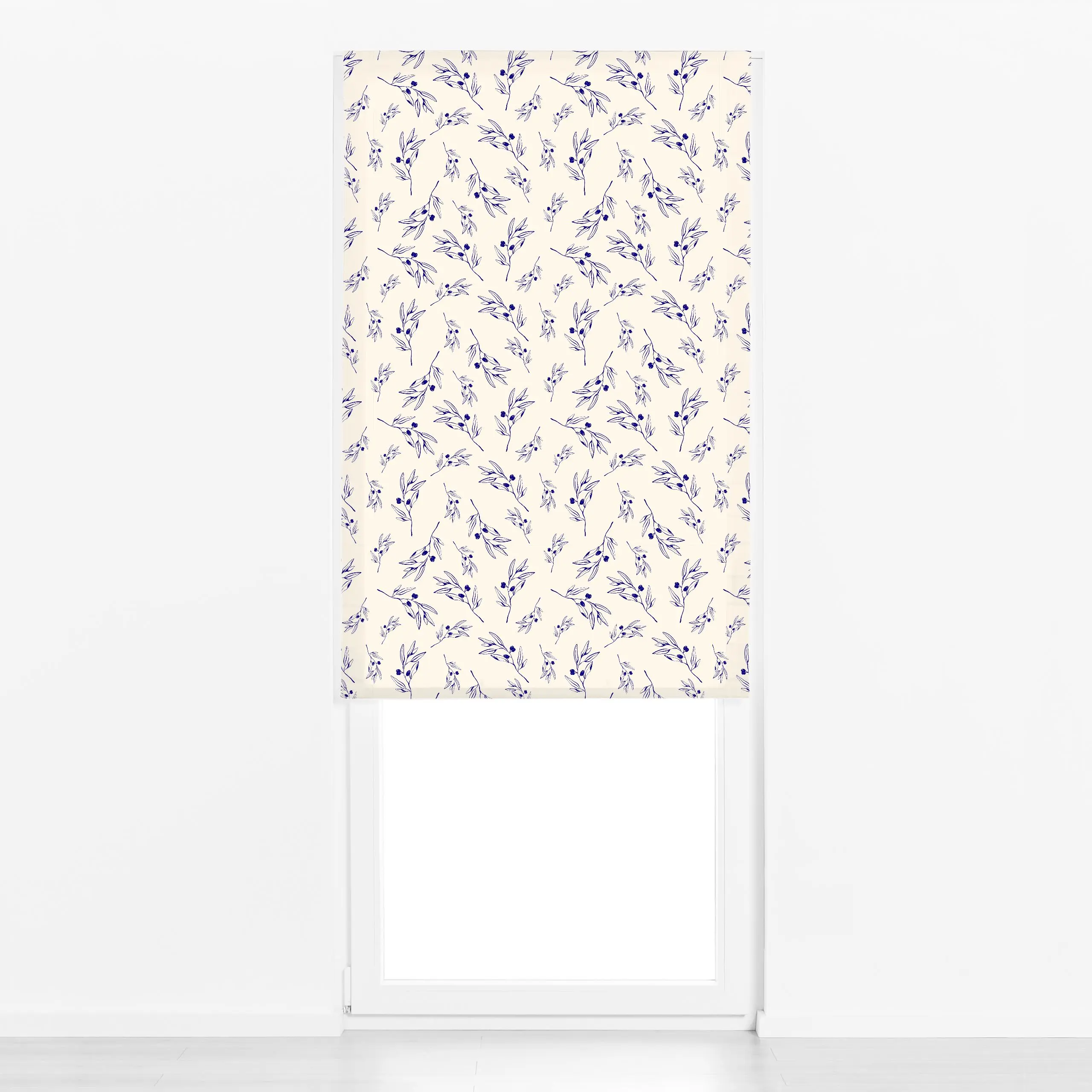 Raffrollo Santorini Olive Branch Pattern - Blumen & Florales, Symbole & Muster, Pflanzen & Botanik - von „By Anna Sienna"; M...