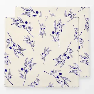 Servietten Santorini Olive Branch Pattern