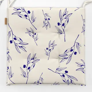 Sitzkissen Santorini Olive Branch Pattern