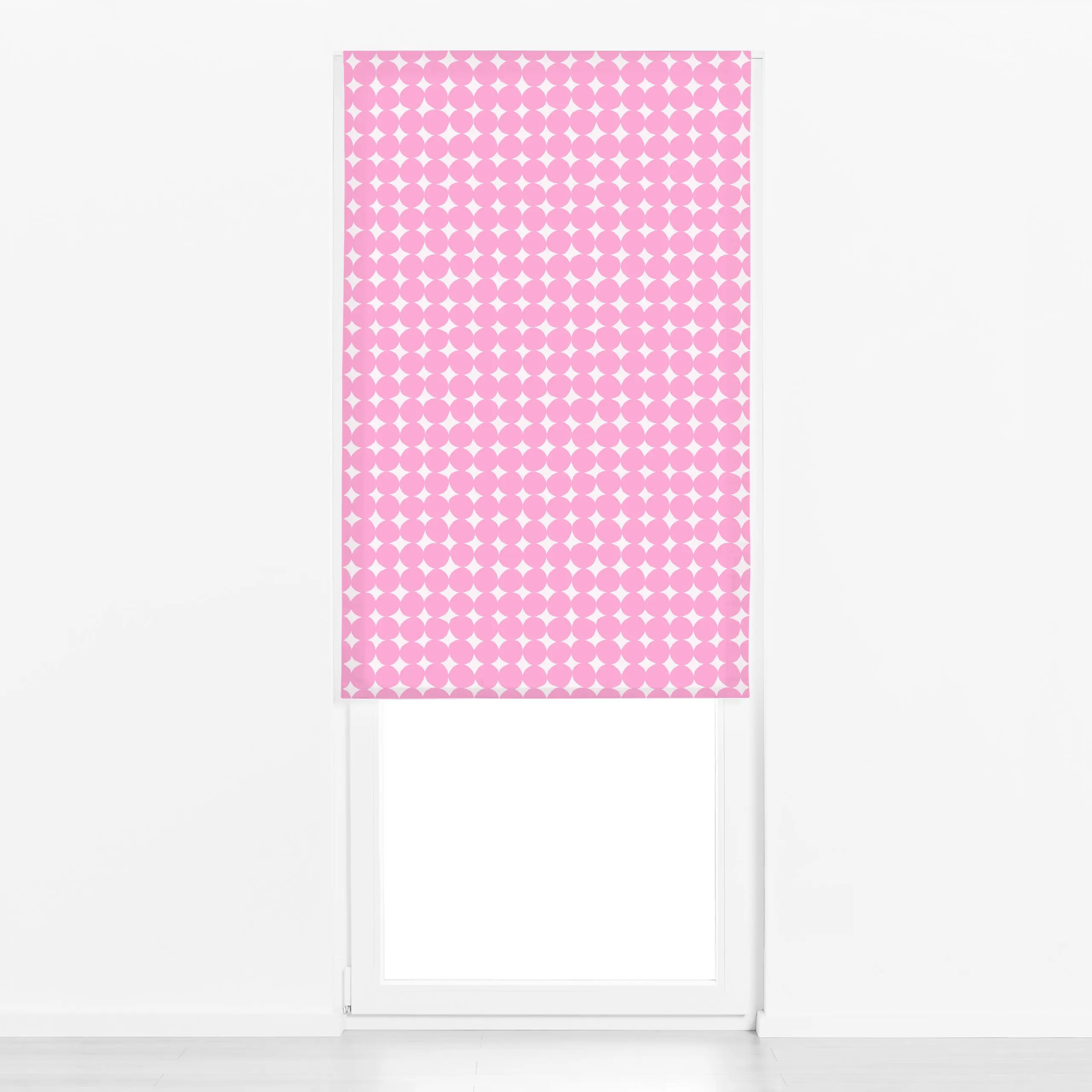 Raffrollo Organische Kreise Pink - Symbole & Muster - von „Sophie Augustin Illustration"; Muster, Punkte, Kreise, Dots, pink...