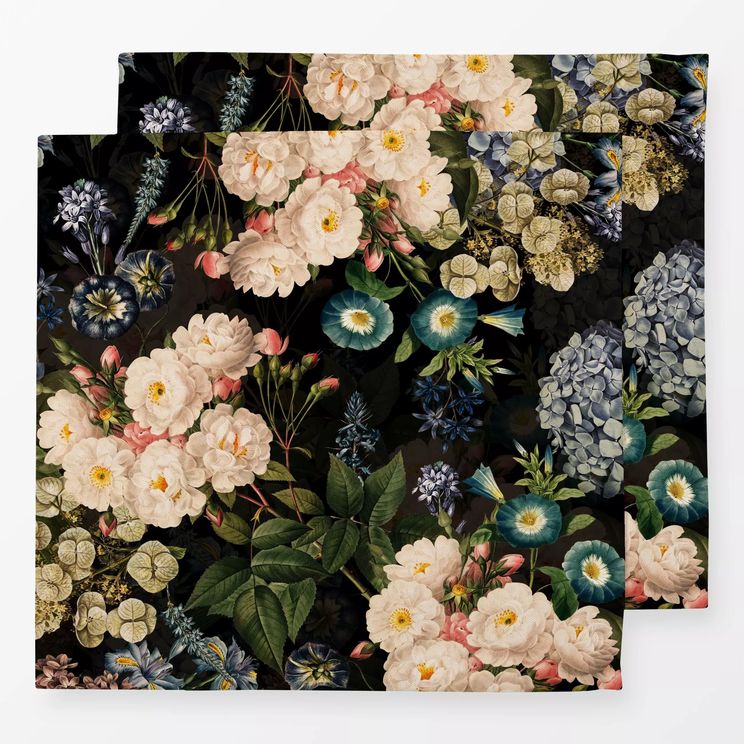 Servietten Barocker Nacht Rosengarten - Blumen & Florales, Pflanzen & Botanik, Retro & Vintage - von „Uta Naumann"; Muster, ...