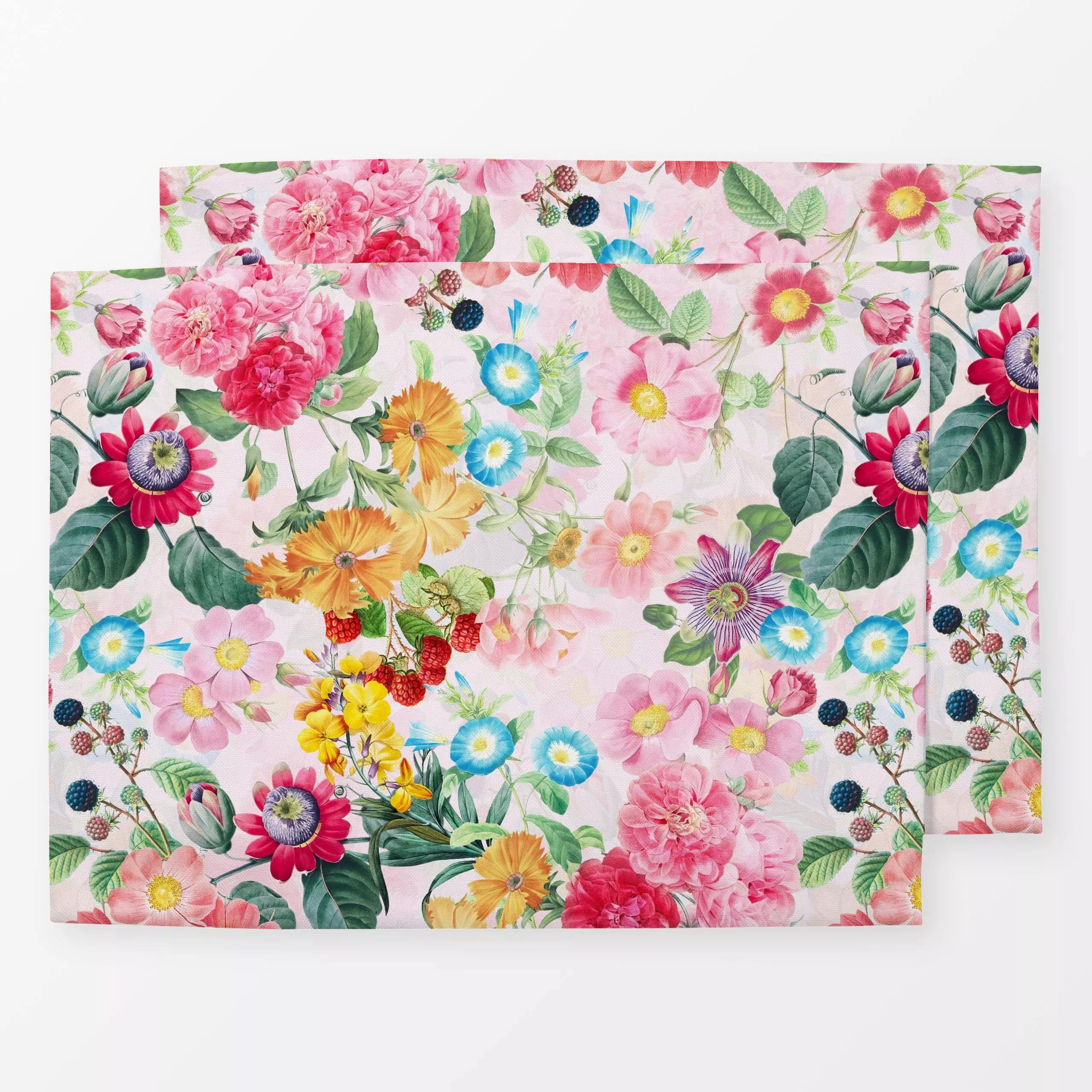 Tischset Redouté Rosen Garten 9 - Blumen & Florales, Retro & Vintage - von „Uta Naumann"; Muster, Garten, Botanisch, floral,...