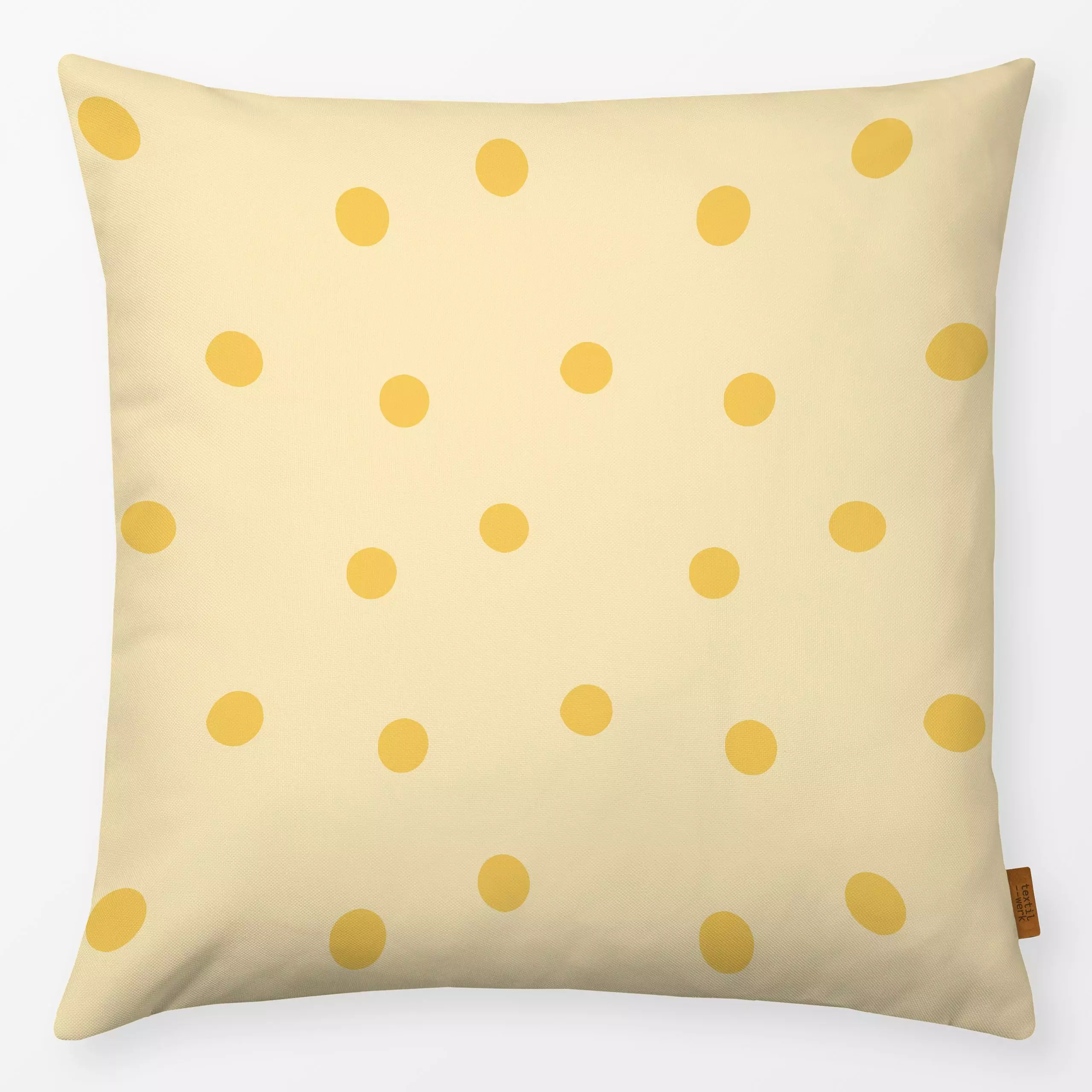 Kissen Sonnenschein - Sommer, Symbole & Muster - von „Julia Reyelt"; Muster, Punkte, Sonne, verspielt, summer, gepunktet, su...