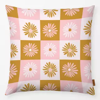 Kissen FRÜHLING Blumen Karo 3