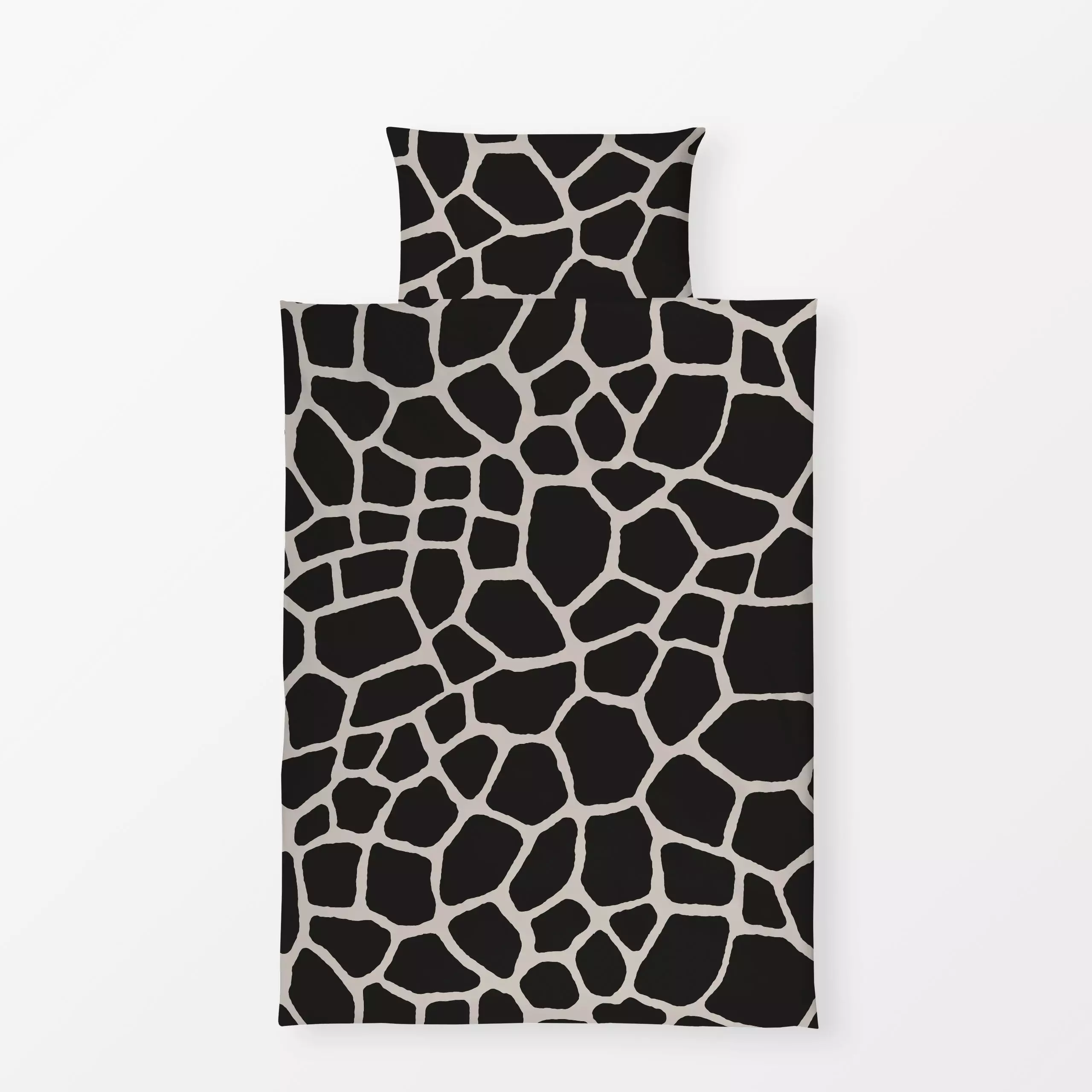 Bettwäsche Giraffe schwarz - Tiere, Symbole & Muster - von „Studio Kesse"; abstrakt, Giraffe, Zebra, safari, Afrika, Tiermus...