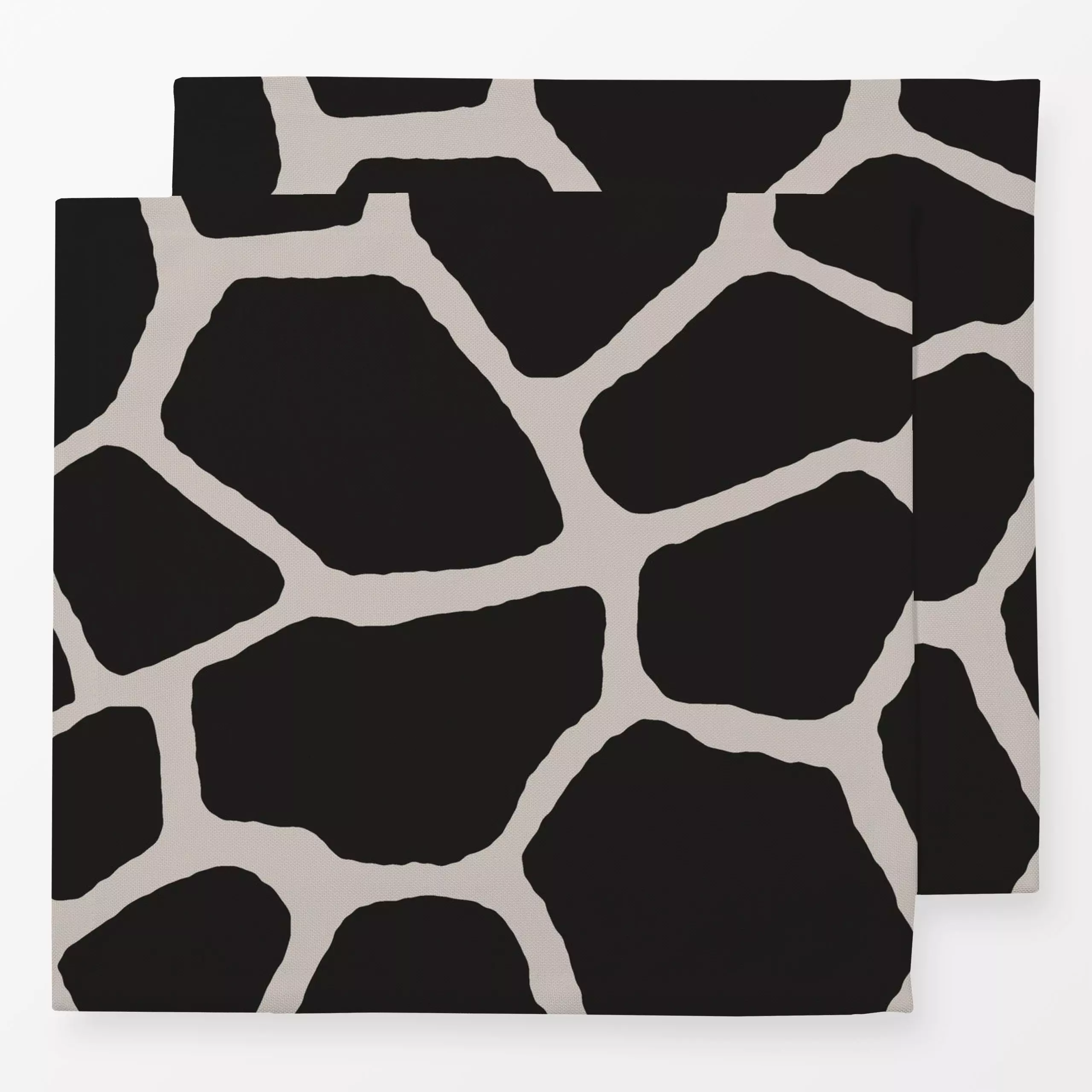 Servietten Giraffe schwarz - Tiere, Symbole & Muster - von „Studio Kesse"; abstrakt, Giraffe, Zebra, safari, Afrika, Tiermus...