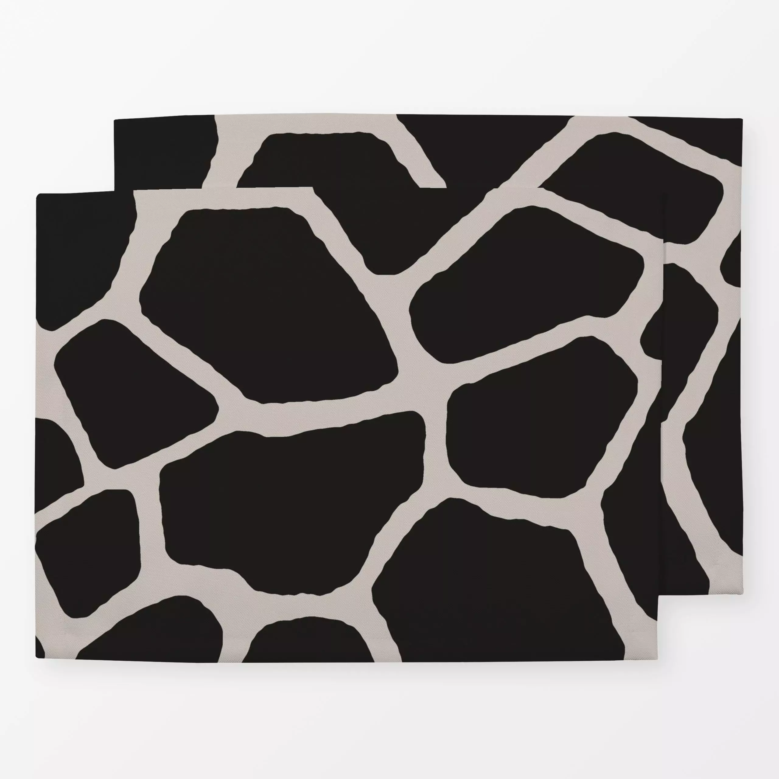 Tischset Giraffe schwarz - Tiere, Symbole & Muster - von „Studio Kesse"; abstrakt, Giraffe, Zebra, safari, Afrika, Tiermuste...