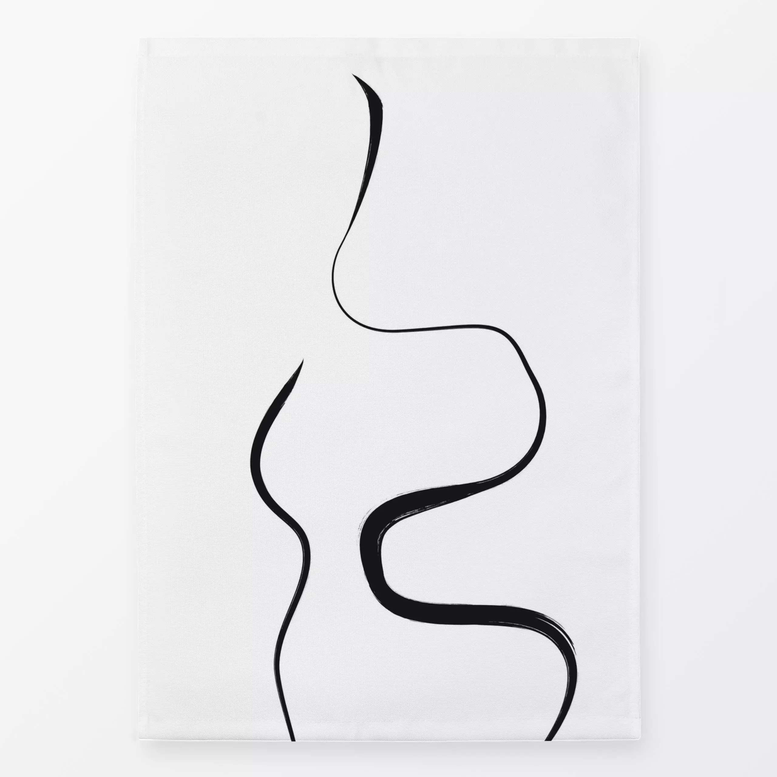Geschirrtücher Ink strokes 1 - Symbole & Muster - von „Nouveau Prints"; Tusche, modern, Tinte, monochrom, minimalistisch, br...
