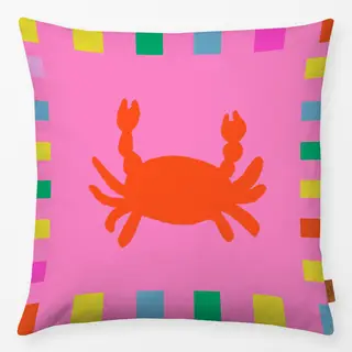 Kissen Krebs Bunter Rahmen Pink
