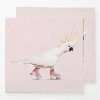 Servietten Rollerskating Cockatoo
