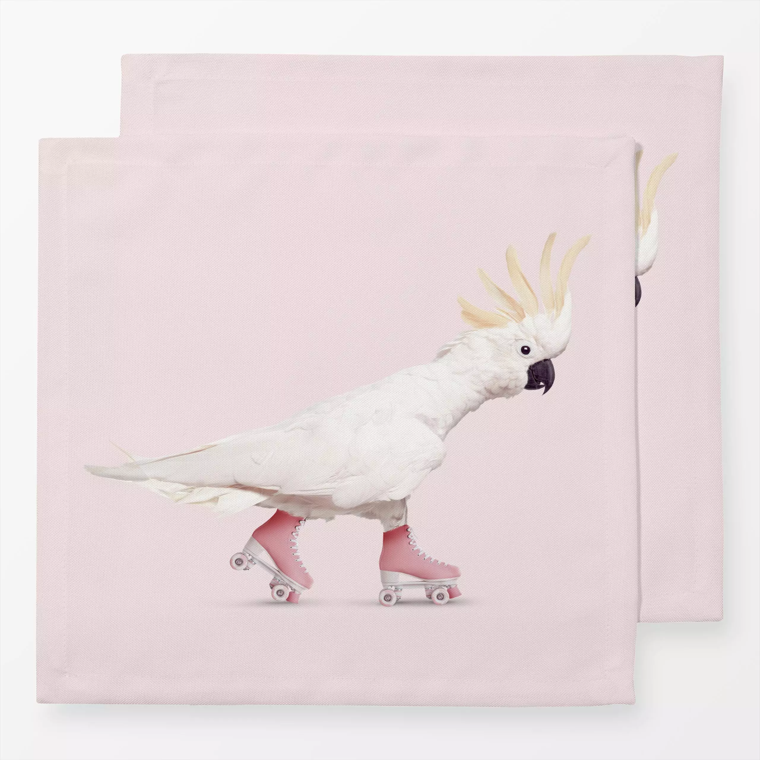 Servietten Rollerskating Cockatoo - Tiere - von „Jonas Loose"; Kakadu, Lustig, rollschuh