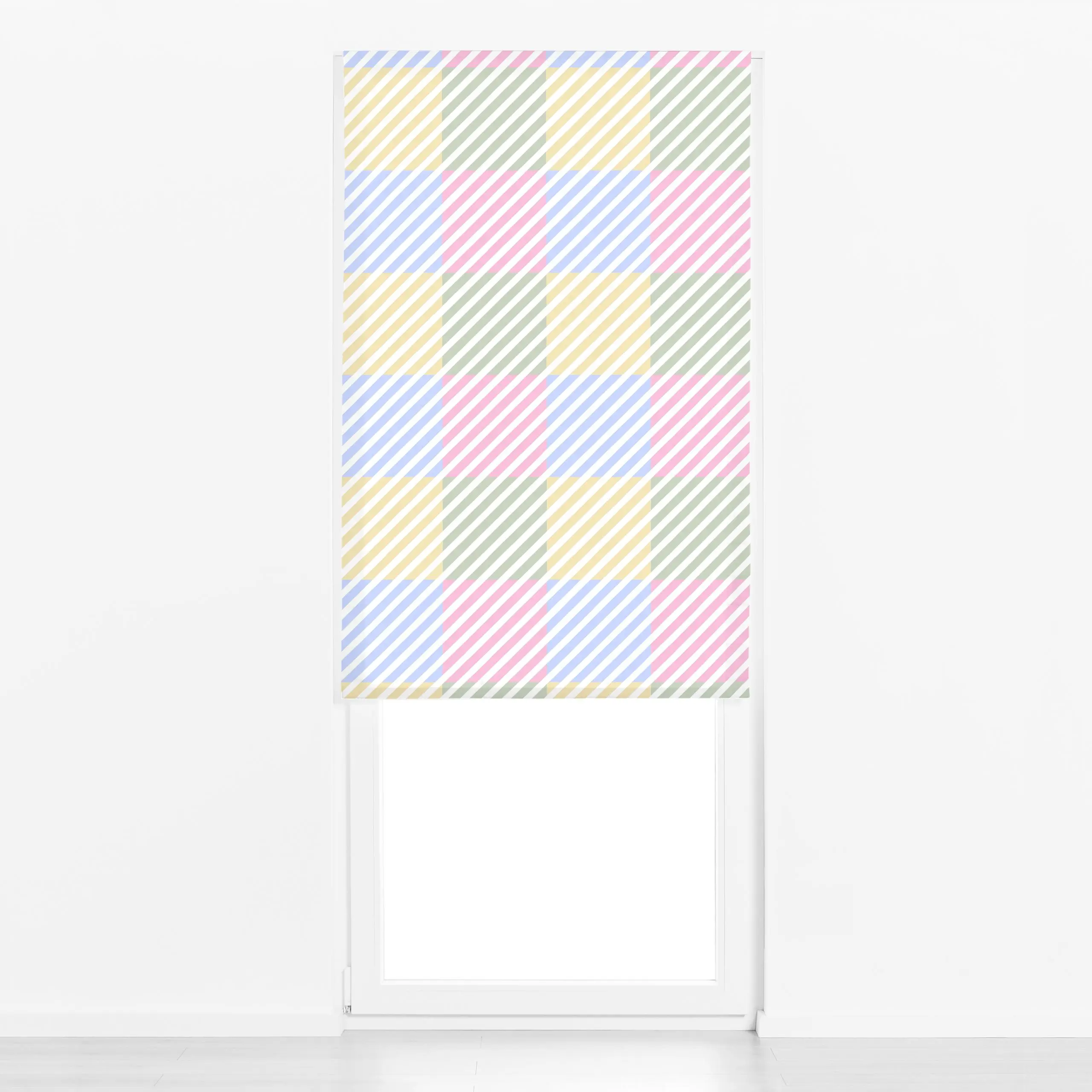 Raffrollo Diagonale Streifen Pastell - Symbole & Muster - von „Sophie Augustin Illustration"; Streifen, Karo, kariert, gestr...