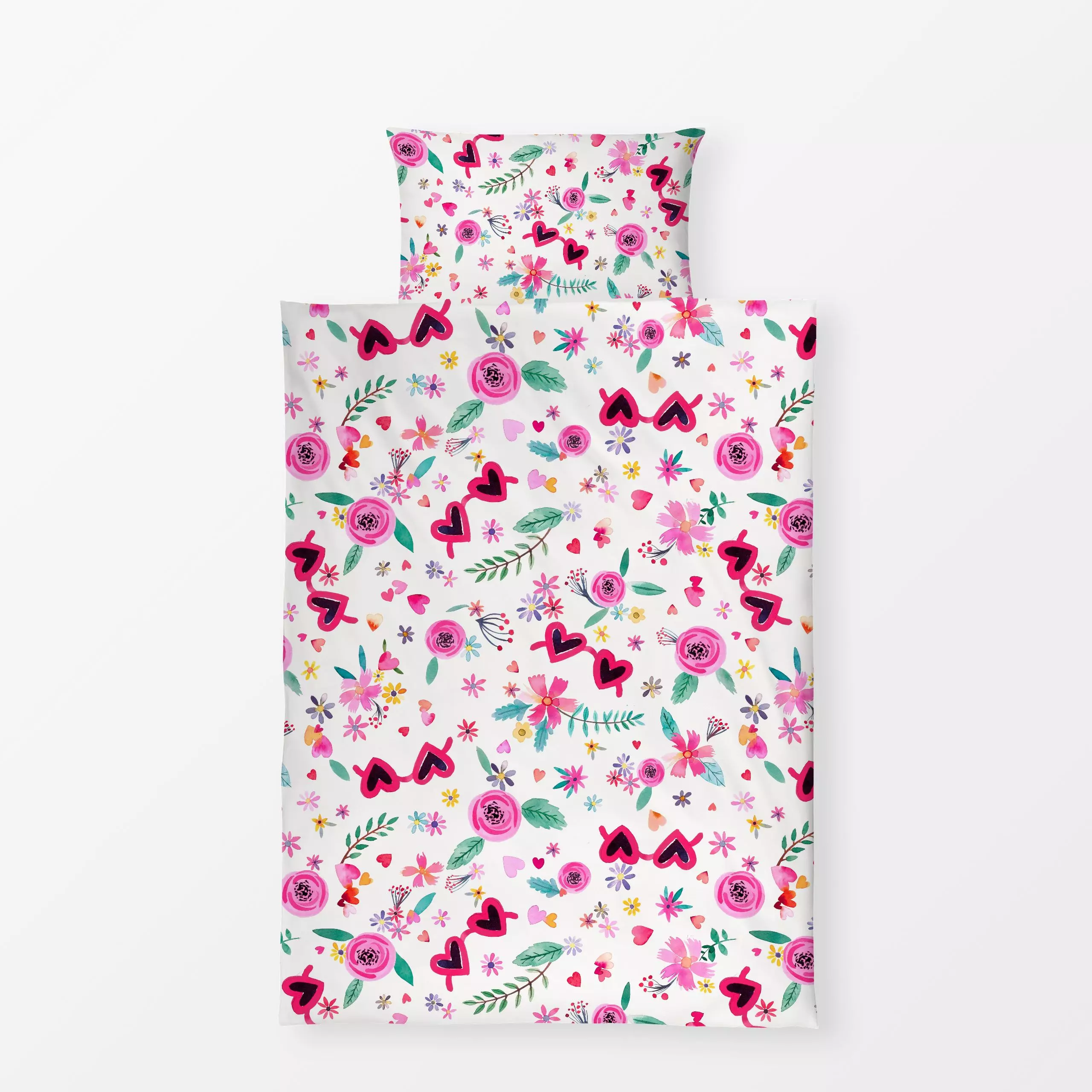 Bettwäsche Valentin Frühling Florale Pink - Blumen & Florales, Frühling, Liebe, Romantik & Pride - von „Ninola Design “; Kin...