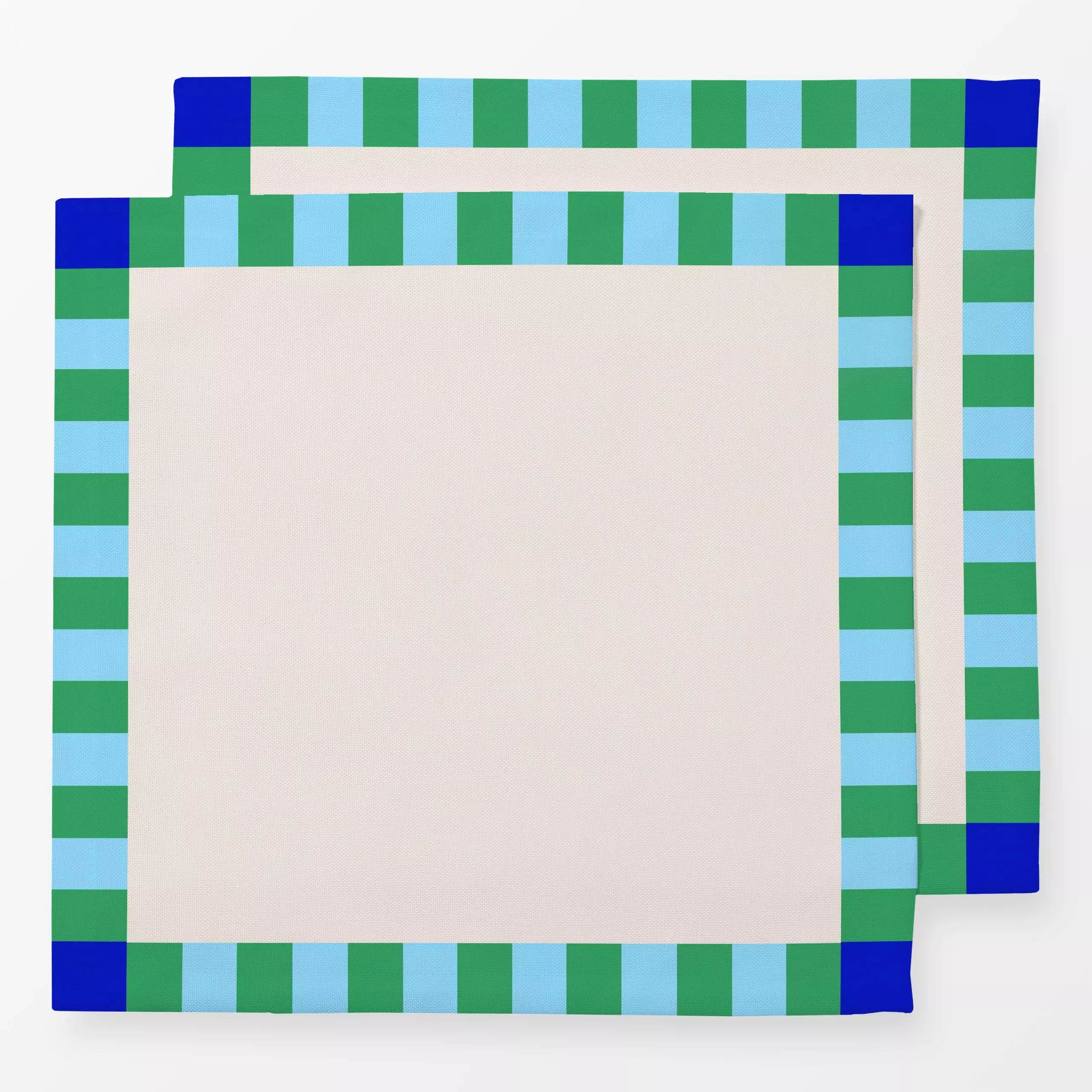 Servietten Karo Grün blau - Symbole & Muster - von „Sophie Augustin Illustration"; modern, Karo, colorblocking, Esstisch, Ti...