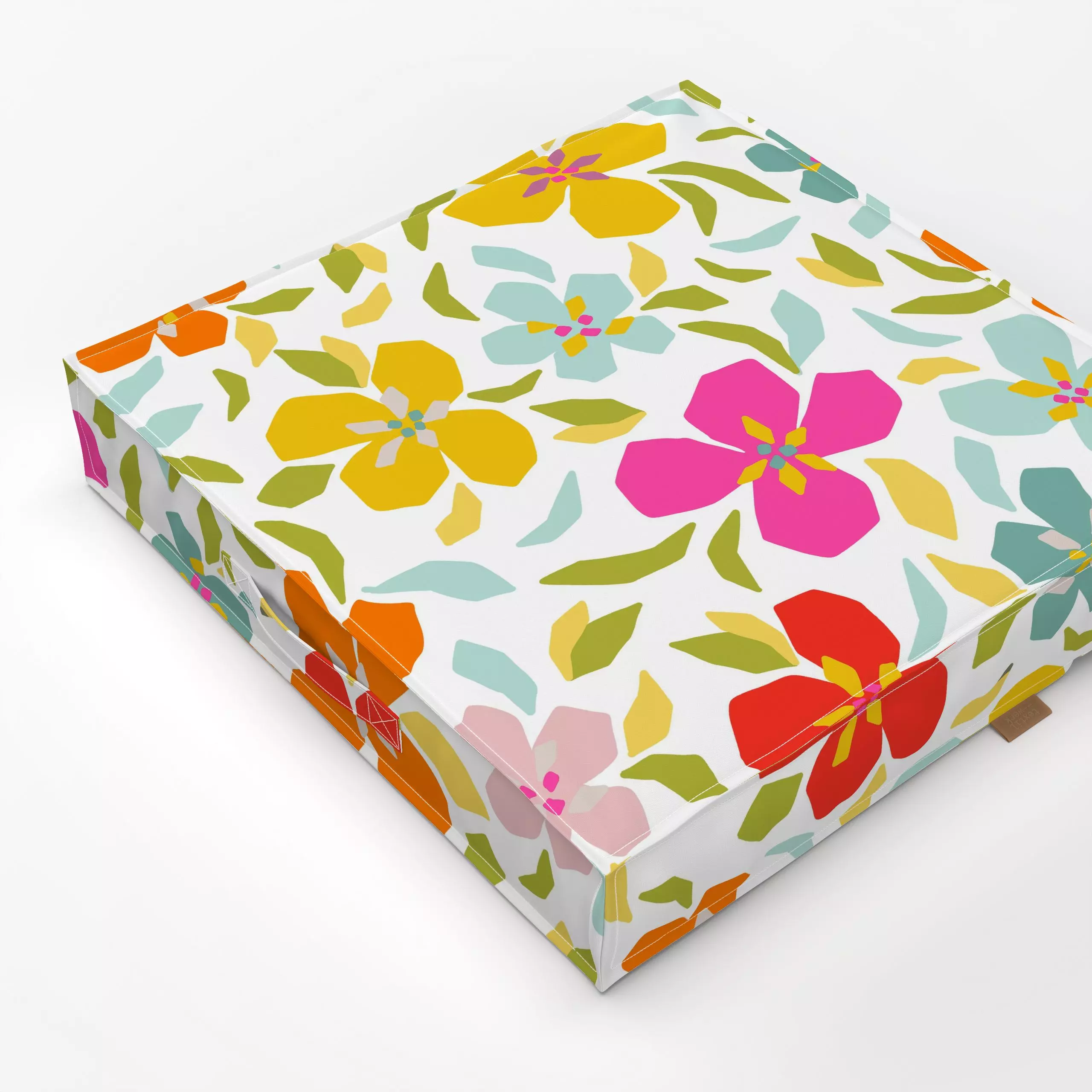 Bodenkissen Happy Summer 7 - Blumen & Florales, Sommer, Retro & Vintage - von „Uta Naumann"; boho, abstrakt, Blumen, Retro, ...