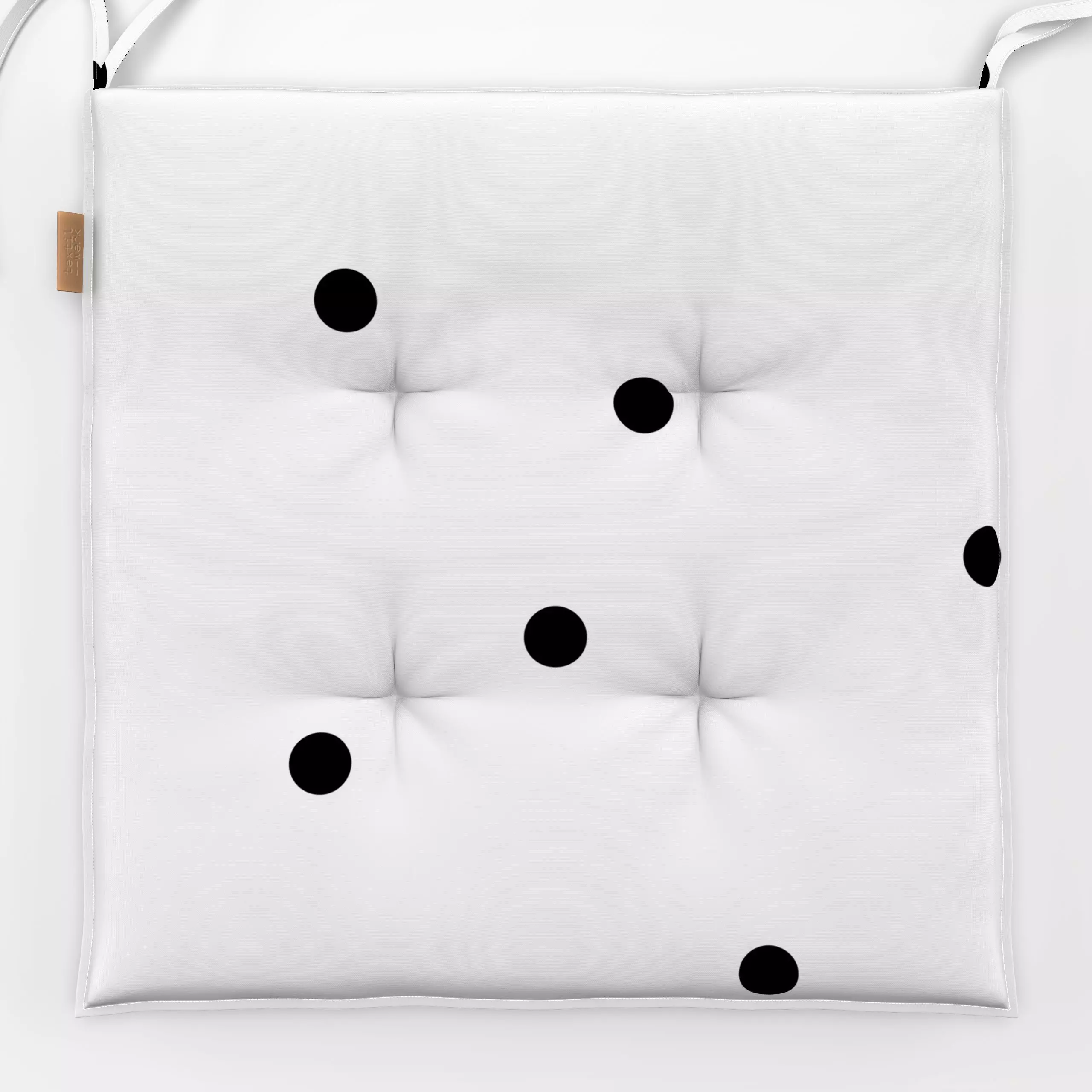 Sitzkissen Stracciatella - Symbole & Muster - von „Lena Lackmann"; Muster, schwarz, abstrakt, Punkte, Weiss, gepunktet, klei...