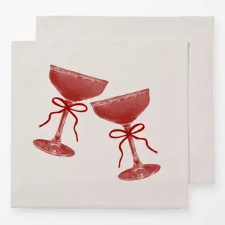 Servietten Cocktail Duo Rot