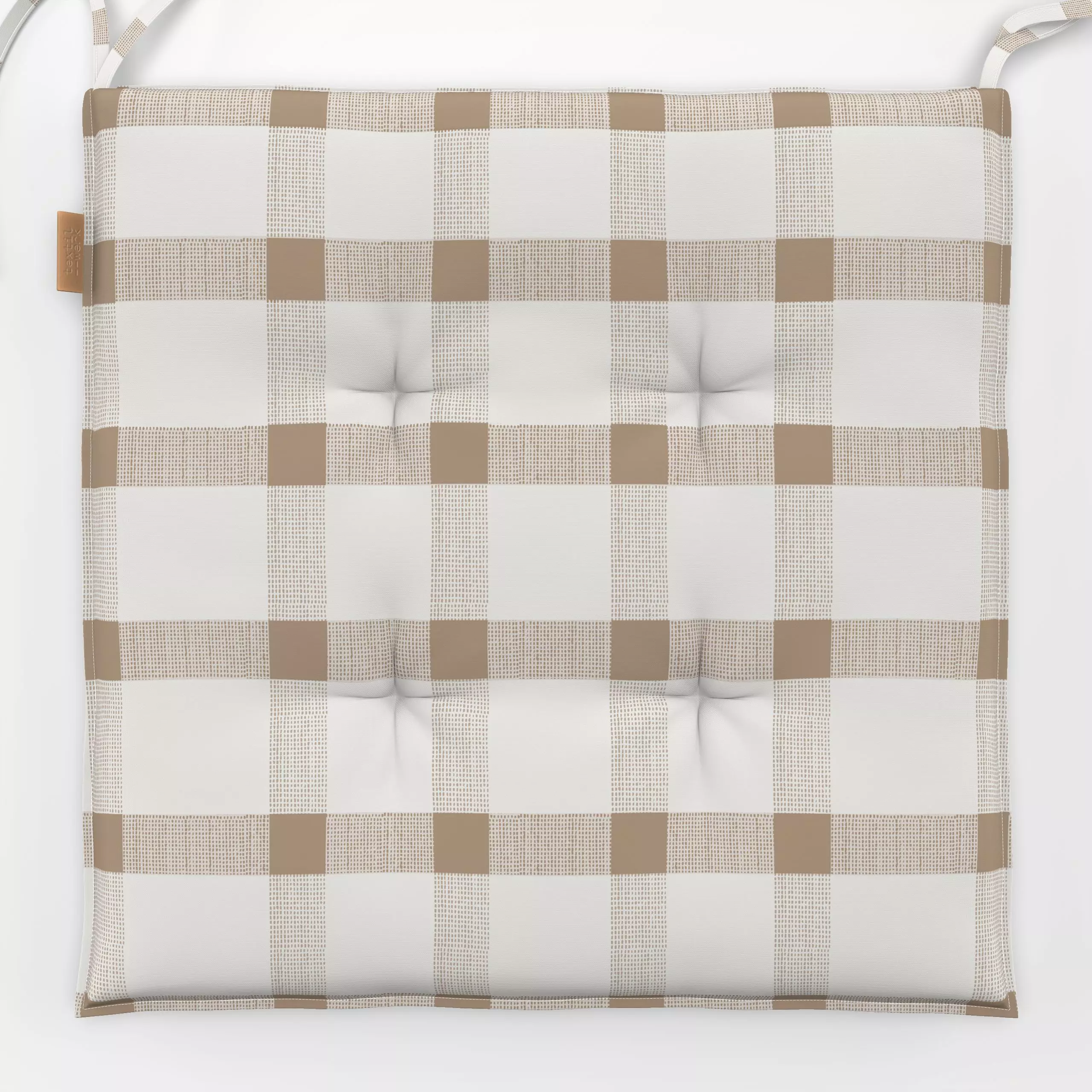 Sitzkissen Karo beige - Symbole & Muster - von „Alisa Knöß"; beige, grid, Karo, Herbst, landhaus, kariert, braun, Karomuster