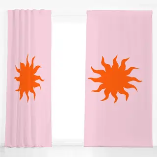 Dekovorhang Abstrakte Sonne Orange Rosa