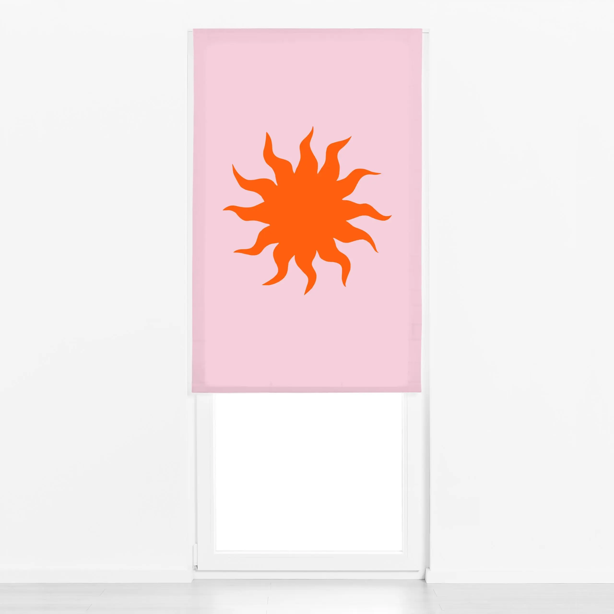 Raffrollo Abstrakte Sonne Orange Rosa - Natur & Landschaft, Sommer, Retro & Vintage - von „Maren Gross "; hippie, sunshine, ...