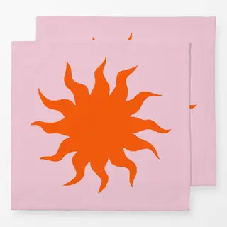Servietten Abstrakte Sonne Orange Rosa