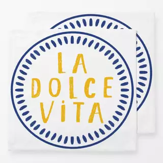Servietten La Dolce Vita Lettering Gelb