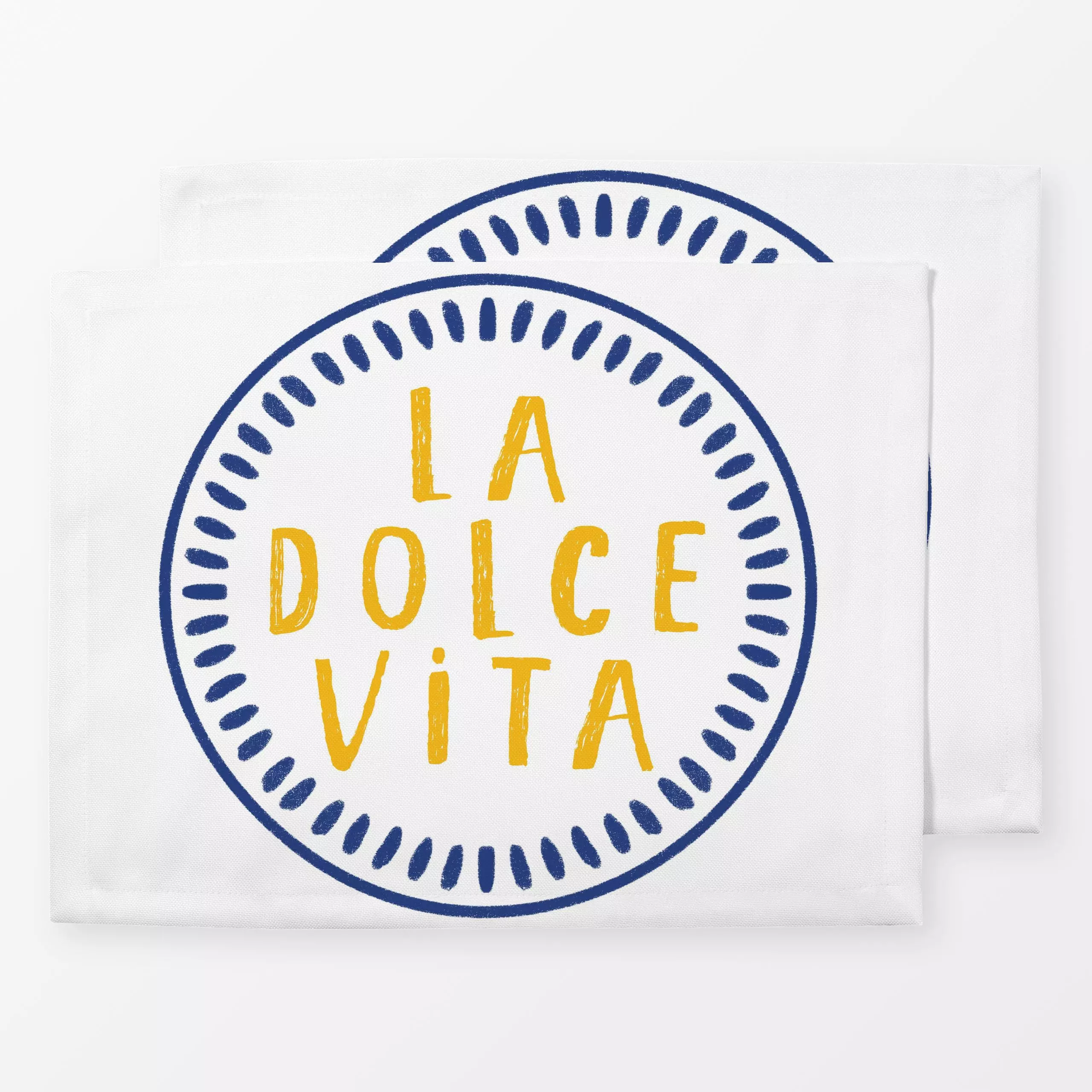 Tischset La Dolce Vita Lettering Gelb, Spruch, Sommer, von Mareen Heinz