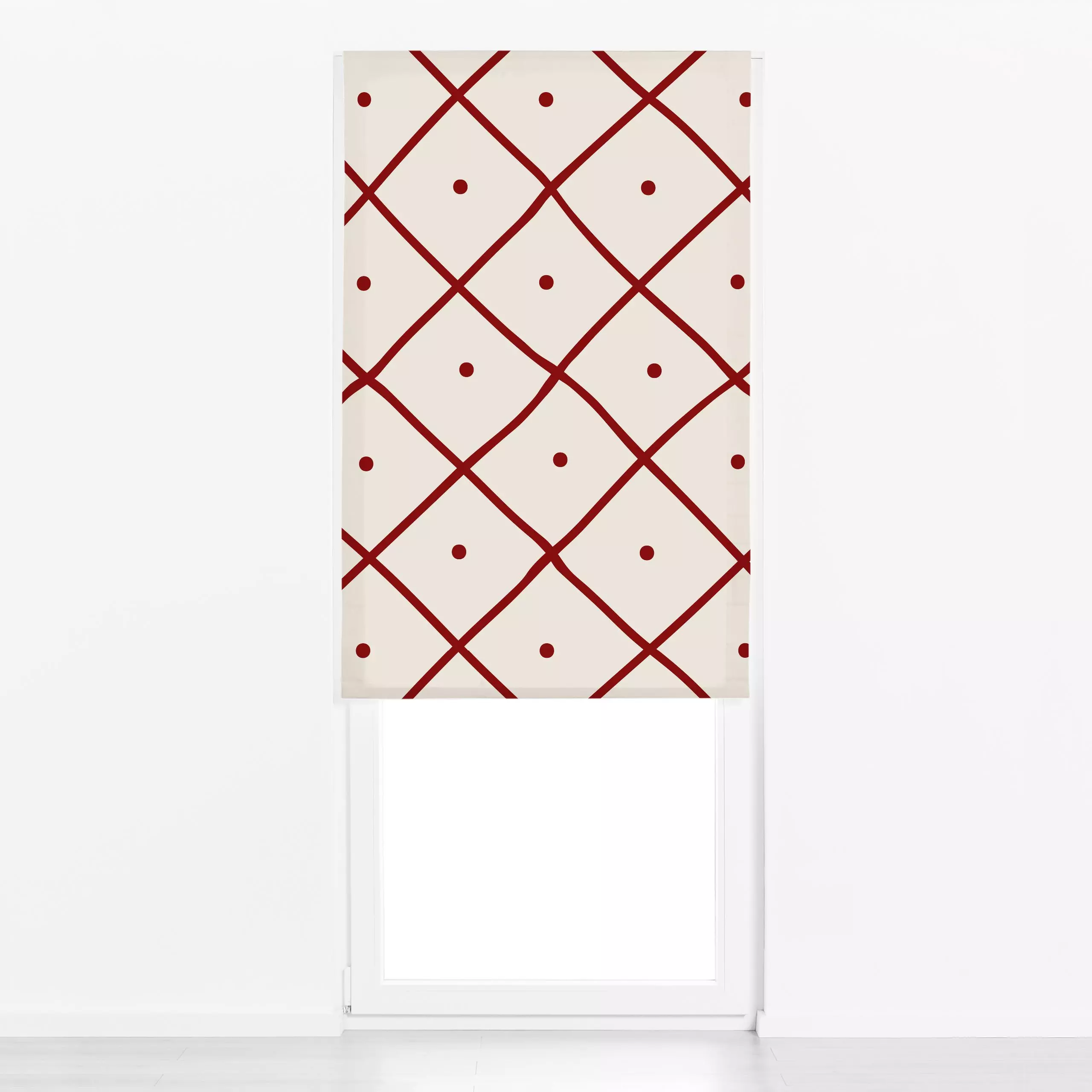 Raffrollo Diagonal Weihnachtskaro beige - Weihnachten, Symbole & Muster - von „Uta Naumann"; vintage, Karo, weihnachtlich, W...