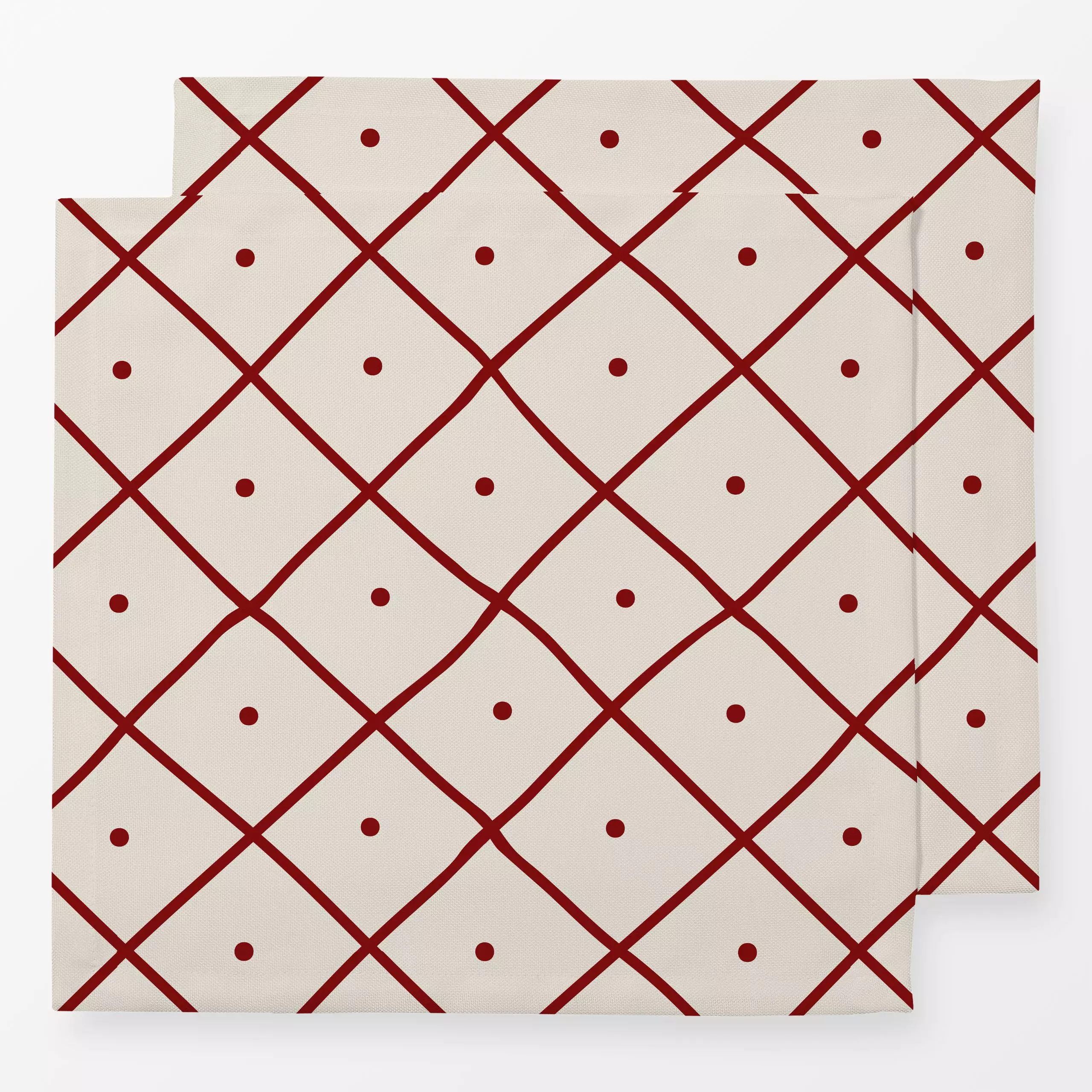 Servietten Diagonal Weihnachtskaro beige - Weihnachten, Symbole & Muster - von „Uta Naumann"; vintage, Karo, weihnachtlich, ...
