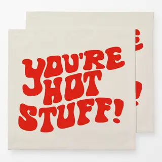 Servietten You're Hot Stuff Beige Pink