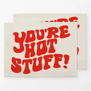 Tischset You're Hot Stuff Beige Pink