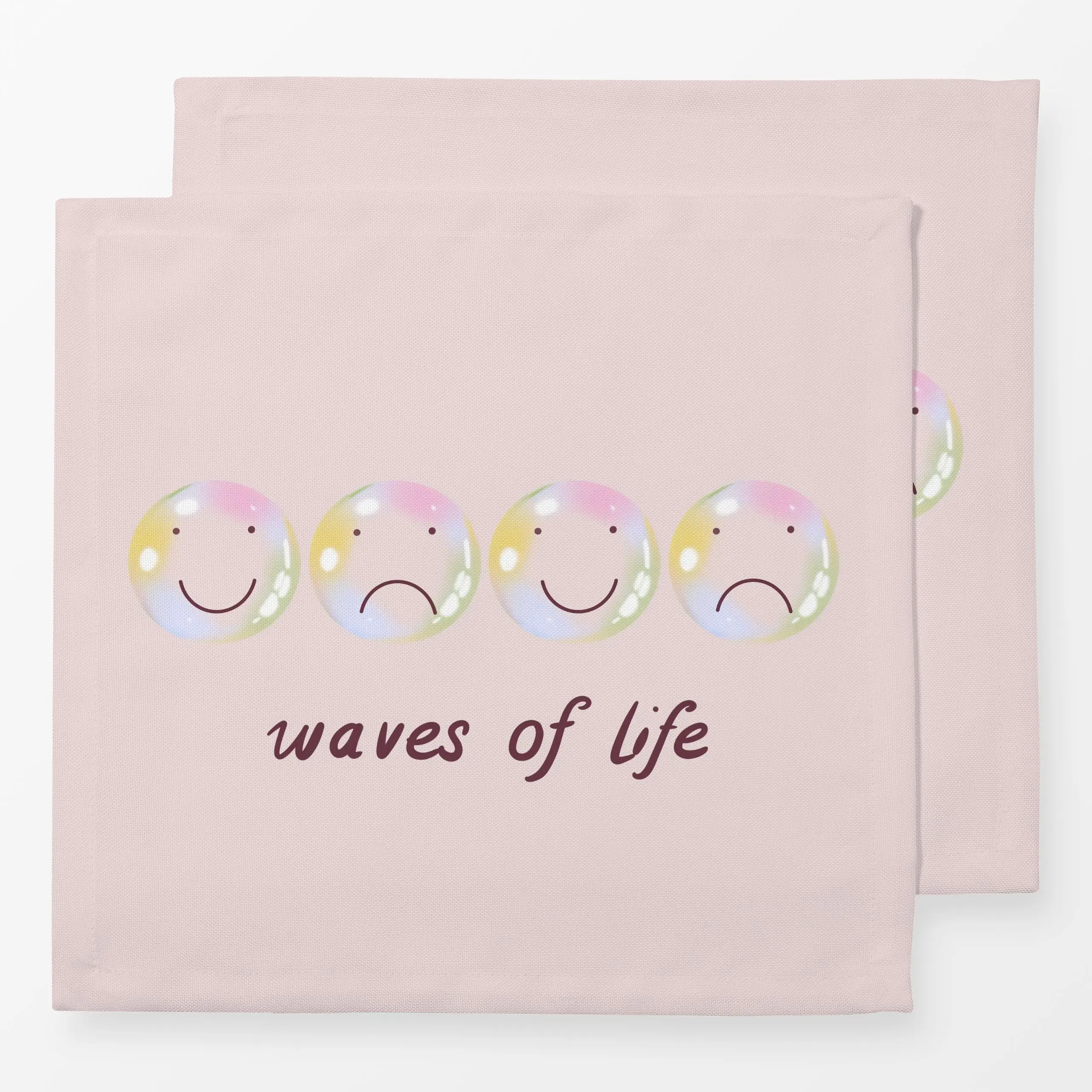 Servietten Waves of life - Sprüche & Schriftzüge, Symbole & Muster - von „Sophie Augustin Illustration"; waves, smile, Seife...