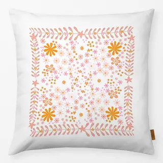 Kissen Boho Sommer Blumen Rosa