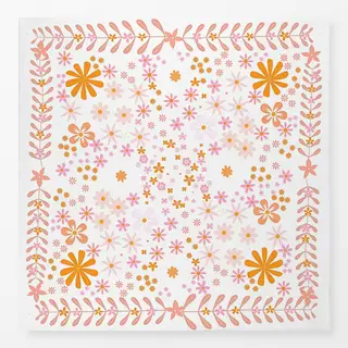 Tischdecke Boho Sommer Blumen Rosa