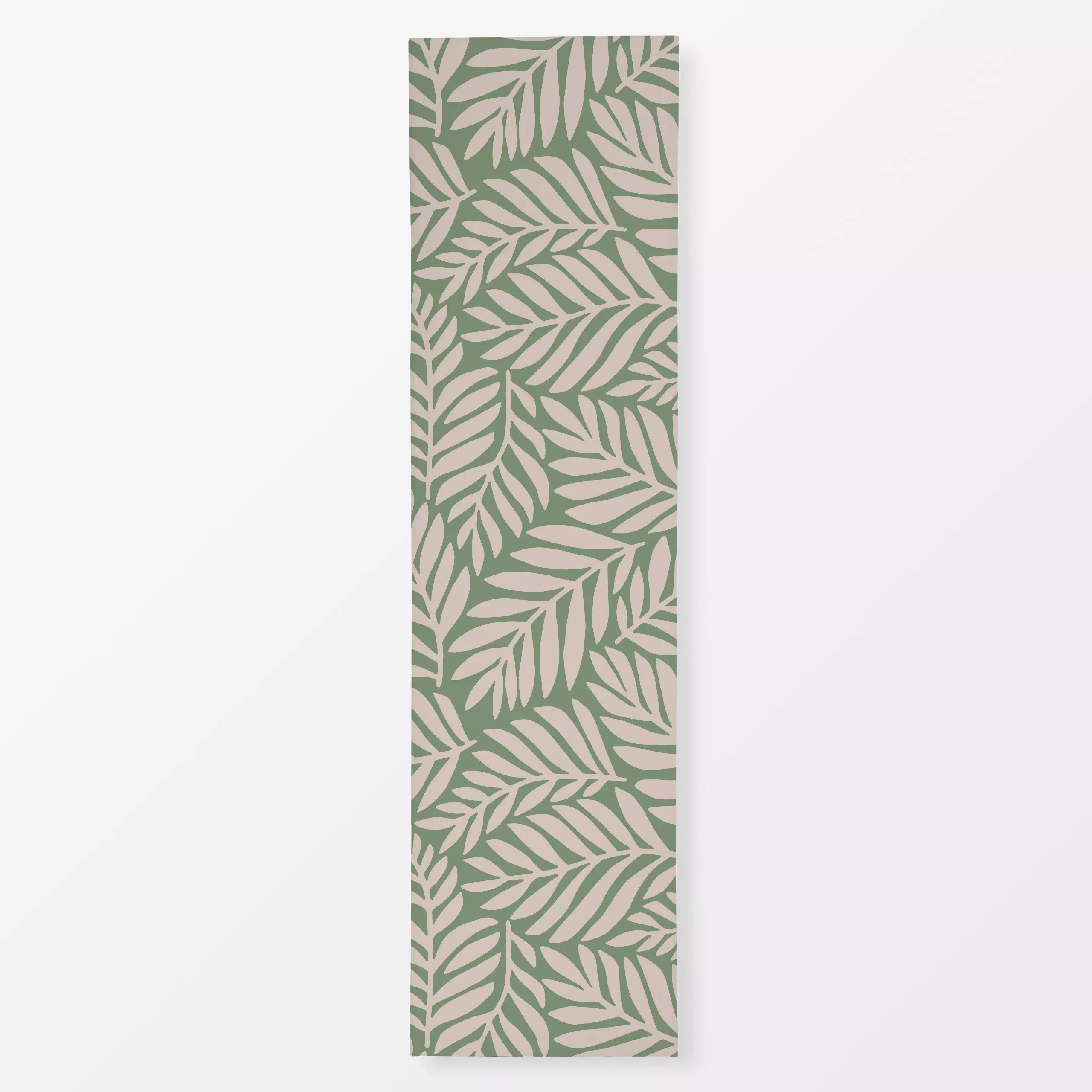 Tischläufer Palmenblätter Grün Beige - Blumen & Florales, Pflanzen & Botanik - von „Studio Kesse"; Blatt, Blätter, Pflanzen,...