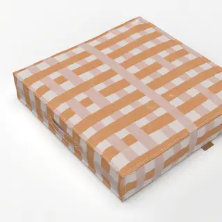 Bodenkissen Orange-rosa Gingham