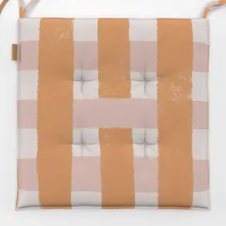 Sitzkissen Orange-rosa Gingham