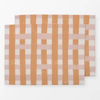 Tischset Orange-rosa Gingham