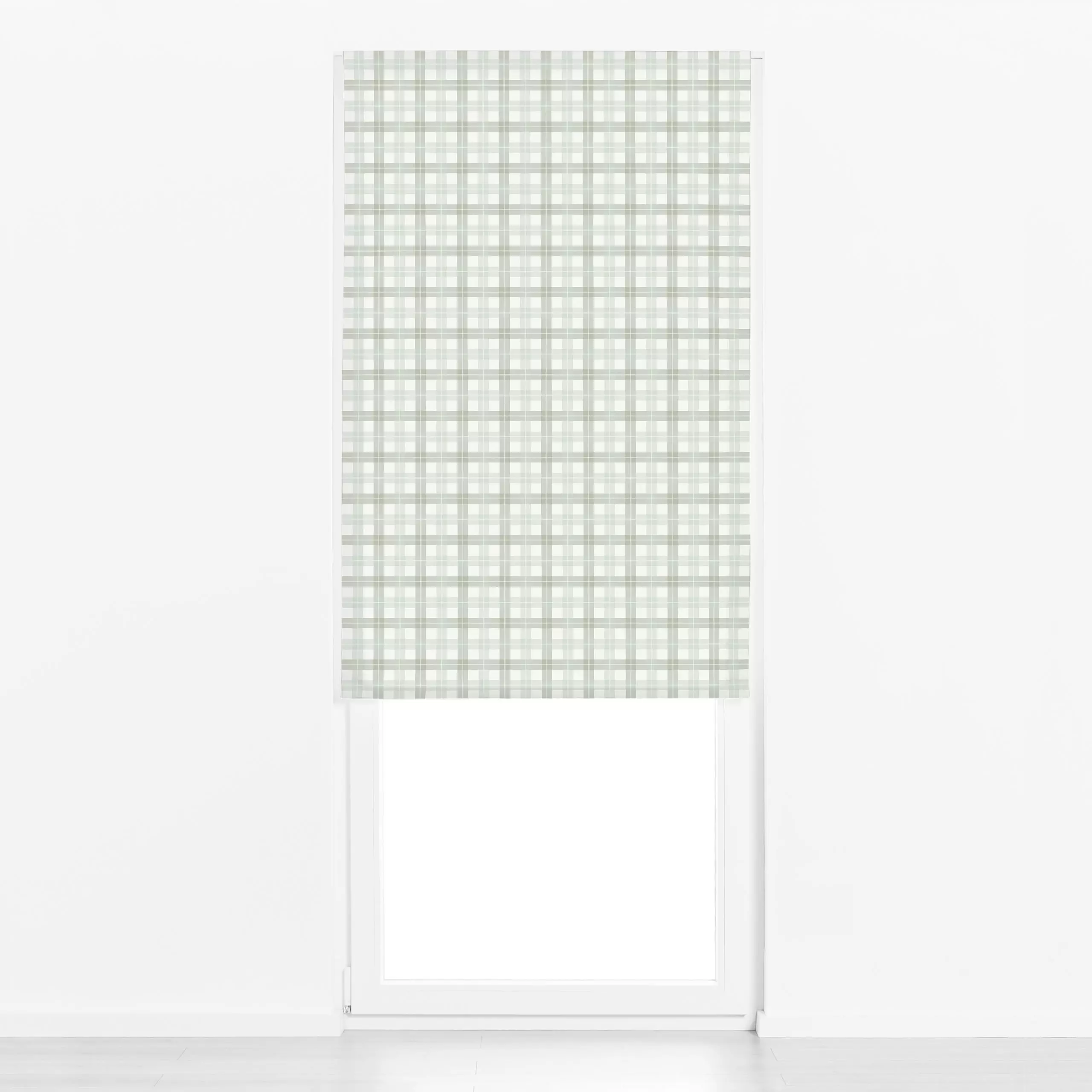 Raffrollo Landhaus Plaid grün - Symbole & Muster - von „Katrin Graff"; Apfel, Karo, Herbst, landhaus, kariert, Picknick, Lan...