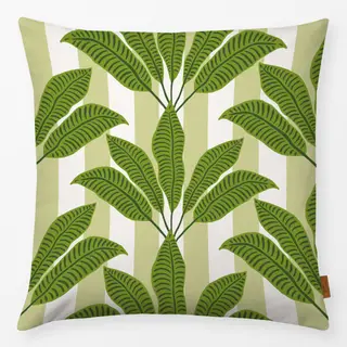 Kissen palm leaves on green stripes