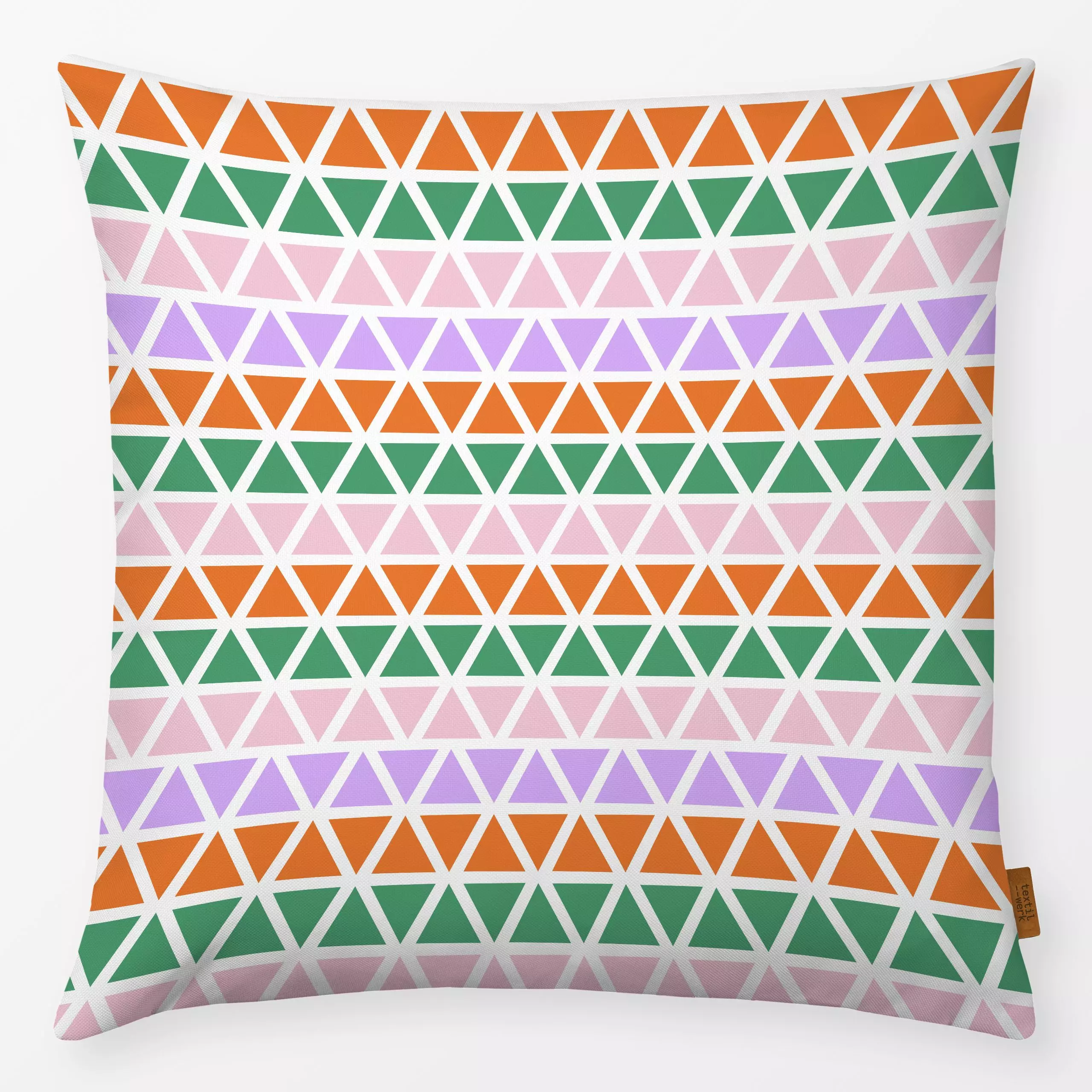 Kissen Dreiecke Streifen - Symbole & Muster - von „Lisa Jasmin Bauer"; Streifen, modern, bunt, Dreieck, Farben, Fruehling, f...